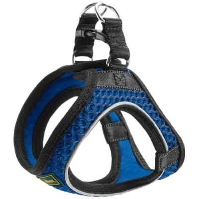 Abbildung von HUNTER HILO COMFORT Geschirr für kleine Hunde mit Netzmaterial und reflektierenden Elementen, blau, M L