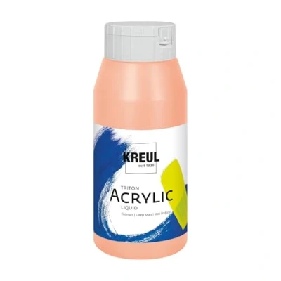 Abbildung von KREUL 17032 Solo Goya Triton Acrylfarbe pfirsichrosa, 750 ml Flasche, schnell und matt trocknend, Farbe auf Wasserbasis, in Studioqualität, vielseitig einsetzbar, gut deckend ergiebig