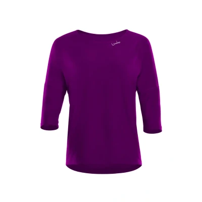 Abbildung von Winshape Light AND SOFT Cropped Langarmshirt, Damen, Größe: XS, Dark plum