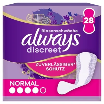 Abbildung von Always Discreet Inkontinenz Slipeinlagen Normal (28 Binden) für Damen, starker Schutz, den Sie kaum spüren