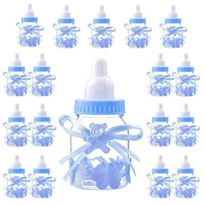 Abbildung von Junge Süßigkeiten Box 18 Flasche Blau, Babyparty Deko Junge, Baby Shower, Party Dekoration Gastegeschenke Taufe Geschenkpaket (4cm*4cm*9cm) STK