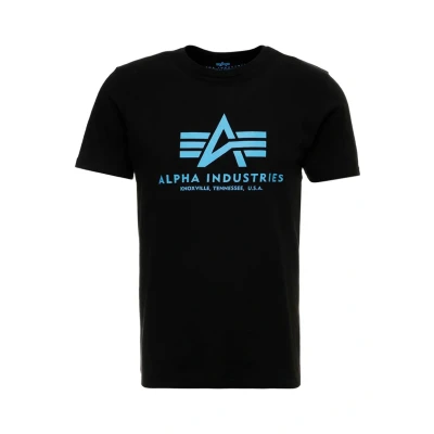 Abbildung von Alpha Industries Tshirt print, Herren, Größe: Small, Black/blue