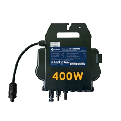 Abbildung von APsystems EZ1 SPE 400W Mikrowechselrichter mit WLAN &amp; Bluetooth, PV VDE Zertifiziert, Plug Play Wechselrichter ideal für Balkonkraftwerk