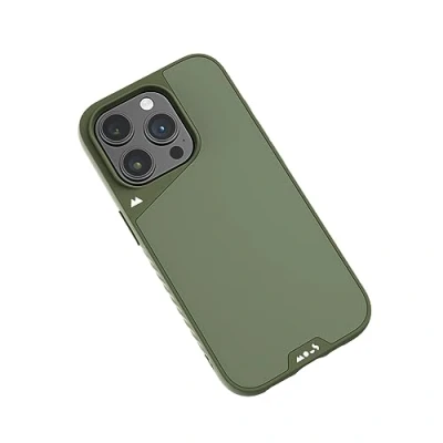 Abbildung von Mous Hülle für iPhone 15 Pro Max MagSafe Kompatibel Case Limitless 5.0 Grüner Stoff Handyhülle Schutzhuelle