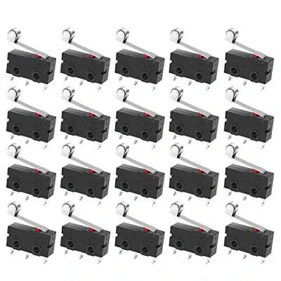 Abbildung von GTIWUNG 20 Stücke 250V 5A SPDT 1NO 1NC Momentary Scharnier Rollenhebel Mikroschalter 3 Pins, Mini Micro Endschalter Roller Lever