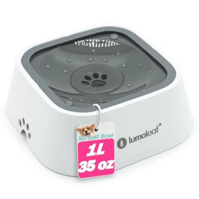 Abbildung von LumoLeaf Wassernapf für Hunde, 1L, Anti Schwapp Fressnapf Hund Unterwegs, Kein Verschütten Auslaufsicher Hundenapf Reise Trinknapf Wasserspender Katzen Haustiere
