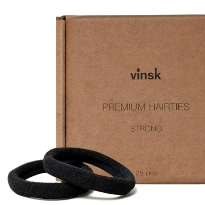 Abbildung von vinsk® UNISEX Haargummis Damen &amp; Herren in großem Set [25St.] Schonendes Soft Haargummi Elastische schwarz mit starkem Halt Vielseitiges Zopfgummi für Man Bun uvm.