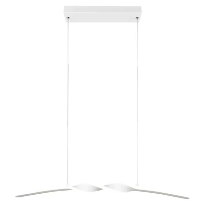 Abbildung von LED Pendelleuchte Ginko, weiß matt, Metall, Länge 79 cm