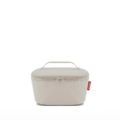 Abbildung von reisenthel coolerbag S pocket Kühltasche mit Obermaterial aus recycelten PET Flaschen Ideal für das Mittagessen unterwegs, Couleur:herringbone sand