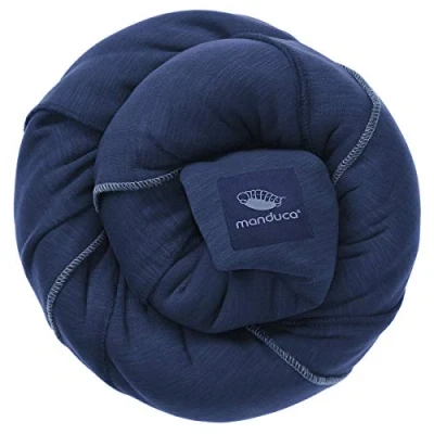 Abbildung von manduca Sling Babytragetuch Elastische Babytrage für Neugeborene von der Geburt bis zu 15 kg Bio Baumwolle GOTS zertifiziert