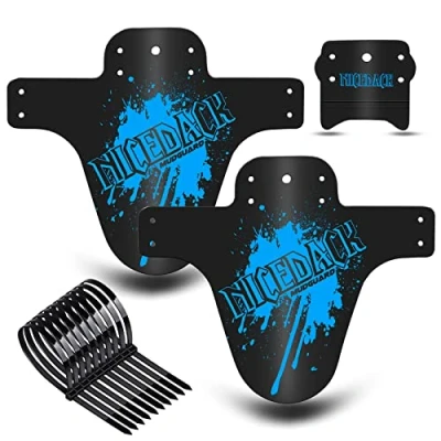 Abbildung von NICEDACK MTB Schutzbleche,Fahrrad Mudguard 2 Stücke Mud Guard Mountainbike Hinten und Vorne Schlamm schaber Spritzschutz (A Schutzbleche, A Blau)