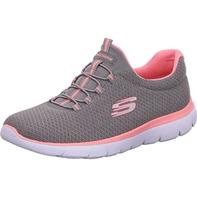 Abbildung von Skechers Damen 12980 Sneaker, Gray Mesh Pink Trim, 39.5 EU