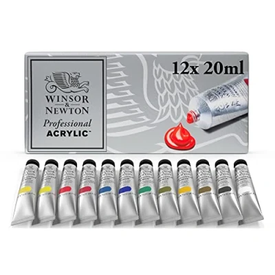 Abbildung von Winsor &amp; Newton 2390402 Professional Acrylfarbe Farbenset 12 Farben in 20 ml Tuben