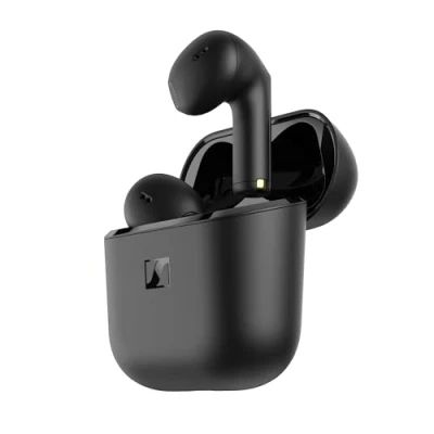 Abbildung von Sennheiser ACCENTUM Open, kabellos Kopfhörer mit Open Design, dynamischem Sound und Bluetooth 5.3, IPX4 Spritzwasserschutz, 28 Std. Akkulaufzeit USB C Ladecase Schwarz