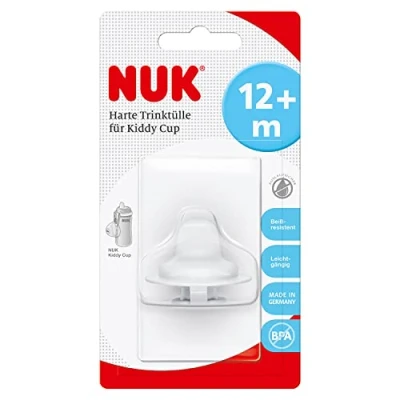 Abbildung von NUK Harte Ersatzsauger für Kiddy Cup Trinklernbecher beißresistent, leichtgängig und auslaufsicher BPA frei weiß 1 Stück