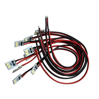 Abbildung von 10 STK. LED Hausbeleuchtung 10x10mm Weiss mit Kabel 20cm warmweiß kaltweiß (5 8V, warmweiß)