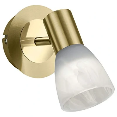 Abbildung von Trio Leuchten LED Spot &quot;Levisto&quot; in Messing matt, Glas alabasterfarbig weiß 871010108