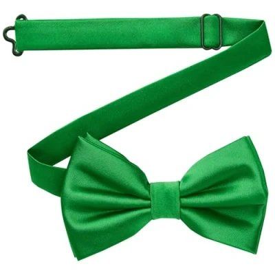 Abbildung von DonDon Fliege Herren handgefertigt Seiden Look 12 x 6 cm Grün