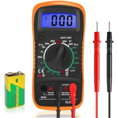Abbildung von Digital Multimeter Voltmeter Batterietester Spannungsprüfer Durchgangsprüfer Ohm Volt Ampere Messgerät AC/DC Spannung Strom Widerstand Diode Transistor, Großes LCD Anzeige und Hintergrundlicht
