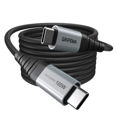 Abbildung von GRIFEMA USB C Kabel [2m], 100W Schnellladen QC 4.0 auf C, Geflochtenes Nylon Ladekabel für iPhone 16/15 Pro, Samsung Galaxy S23 S22, iPad MacBook Air/Pro, Pixel 7, Tablets und mehr