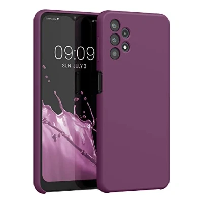 Abbildung von kwmobile Hülle kompatibel mit Samsung Galaxy A32 5G Silikon Handy Case Handyhülle weiche Oberfläche kabelloses Laden Magenta Lila