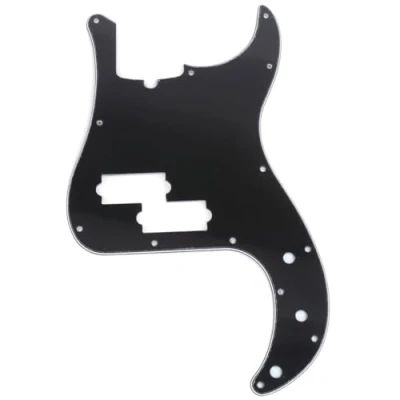 Abbildung von Musiclily Pro 13 Löcher P Bass Pickguard Schlagbrett für 4 Saiter American Precision Bass, 3 lagig Schwarz