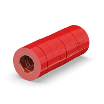 Abbildung von ERKO Isolierband Rot 19mm x 20m PVC Set 8 Stück Elektrische Leitungen Reparatur, Hochflexibel mit starker Klebekraft, Chemiebeständig, Wasserfest, Klebeband