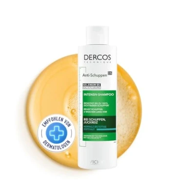 Abbildung von VICHY Anti Schuppen Shampoo für normales bis fettiges Haar: Selendisulfid und Salicylsäure entfernen von der Kopfhaut, mildern Juckreiz beugen einer Schuppenbildung vor, Dercos, 200 ml