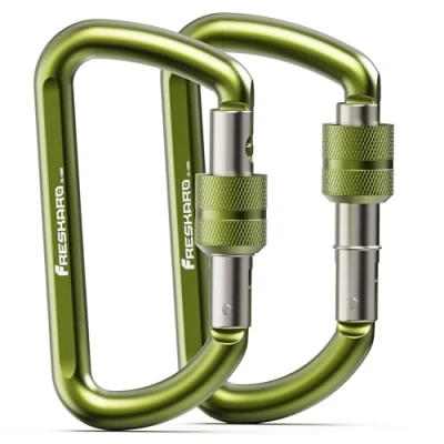 Abbildung von Freskaro 12kn Vielseitiger Karabinerhaken Groß &amp; Klein, Schlüssel Karabiner, Großer mit Schraubverschluss, Sicherheitskarabiner Ideal für Alltag Mehr. Blau Carabiner 2St