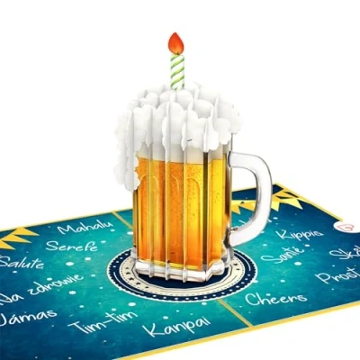 Abbildung von papercrush® Pop Up Karte Happy Beerthday [NEU!] Lustige 3D Geburtstagskarte mit Bier für Mann, Freund oder Papa Geschenkidee Bierliebhaber, Glückwunschkarte Männer zum 30. Geburtstag