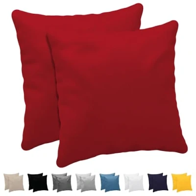 Abbildung von Kissenbezug 40x40 (Set mit 2) 100% Jersey Baumwolle 150 g/qm Kissenbezüge Rot Für Kissen 40 x cm Kissenhülle Resistent und Hypoallergen Dreamzie