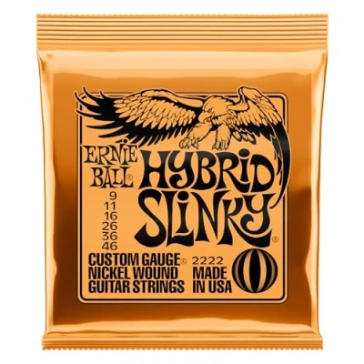 Abbildung von Ernie Ball Hybrid Slinky Nickel Wound E Gitarrensaiten, Stärke 9 46