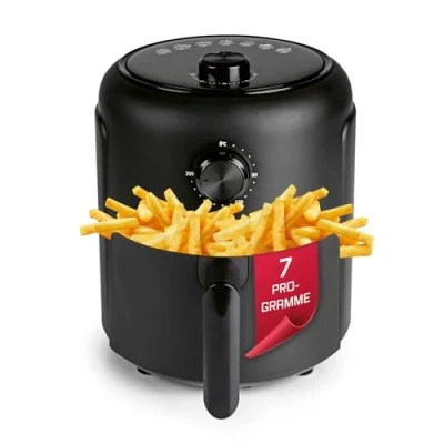 Abbildung von GOURMETmaxx Heißluftfritteuse 2,3L Airfryer mit Timer, Touchscreen Fritteuse 8 Funktionen &amp; 7 Programmen Energiesparend frittieren, nahezu ohne Öl Minibackofen 1000 W