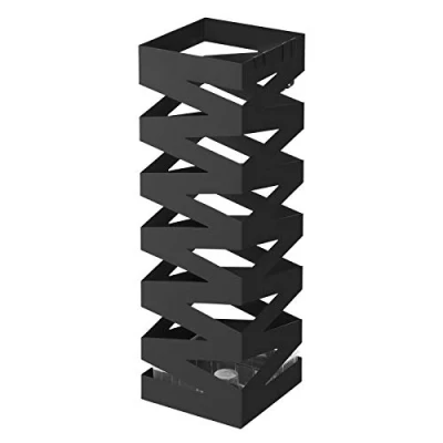 Abbildung von SONGMICS Schirmständer Regenschirmständer Wasserauffangschale und Haken Werden verschenkt 49 cm Schwarz LUC16B