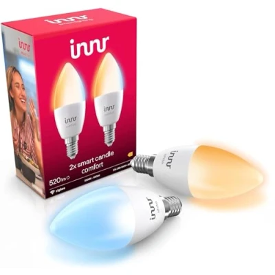 Abbildung von innr Zigbee Smart Lampe E14, funktioniert mit Alexa und Hue* (Bridge erforderlich), Warmweiß bis Kaltweiß, Glühbirne E14 Dimmbar, Home Lampe, 2 Pack