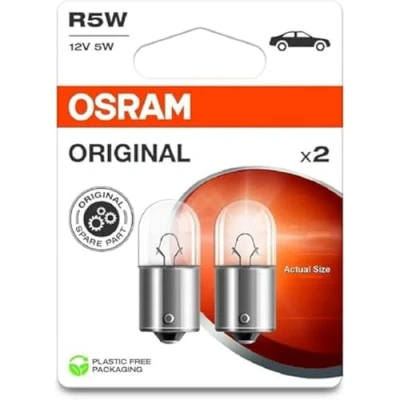 Abbildung von Osram ORIGINAL LINE 12V, Lampen mit Metallsockeln, R5W, Doppelblister, 2 Lampen, white
