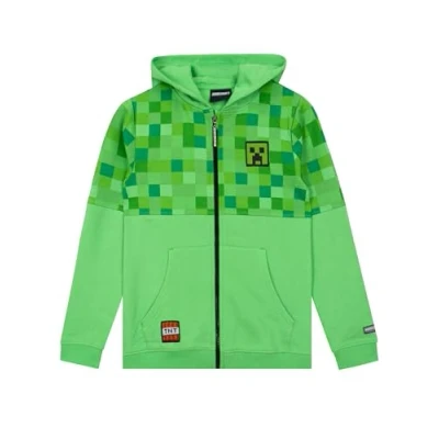 Abbildung von Minecraft Jungen Creeper Hoodie Grün 152