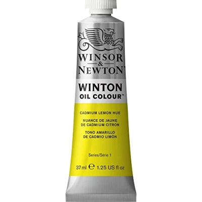 Abbildung von Winsor &amp; Newton 1414087 Winton, feine hochwertige Ölfarbe 37ml Tube mit gleichmäßiger Konsistenz, Lichtbeständig, hohe Deckkraft, Reich an Farbpigmenten Kadmium Gelb Zitrone Farbton