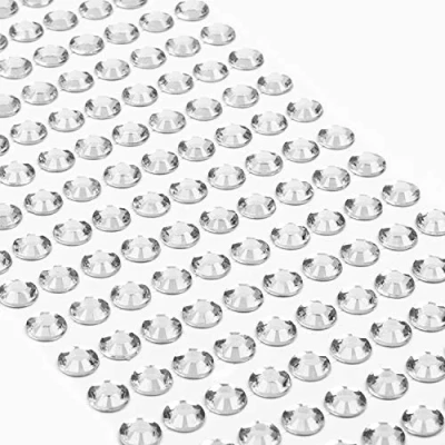 Abbildung von Movoja Silberne Strasssteine runde Glitzersteine 220 Stück 8 mm selbstklebend zum Verzieren und Basteln Schmucksteine aufkleben Steinchen Dekosteine Bastelsteine Silber