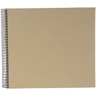 Abbildung von goldbuch 25 506 Spiralalbum Bella Vista, Foto Album 35 x 30 1,5 cm Spirale ⌀ 2,8 cm, Fotoalbum, 40 schwarze Seiten, Erinnerungsalbum Leinen, Fotobuch für Bilder und Fotos zum Einkleben, Beige