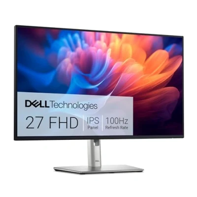 Abbildung von Dell P2725H 27 Zoll Full HD (1920x1080) Monitor, 100Hz, IPS, 5ms, 99% sRGB, USB C, DisplayPort, HDMI, VGA, 4X USB, 3 Jahre Garantie, Schwarz