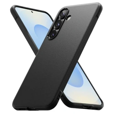 Abbildung von Ringke Onyx [Fester Griff] Kompatibel mit Samsung Galaxy S25 Plus Hülle, rutschfeste Anti Fingerabdruck Stoßfeste Kratzfeste TPU Schutzhülle Black