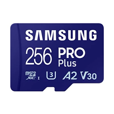 Abbildung von Samsung PRO Plus microSD Karte + SD Adapter, 256 GB, Für Mobile Gaming auf Smartphones, Tablets und Handheld Konsolen, UHS I U3, Full HD &amp; 4K UHD, 180 MB/s Lesen, 130 Schreiben, MB MD256SA/EU