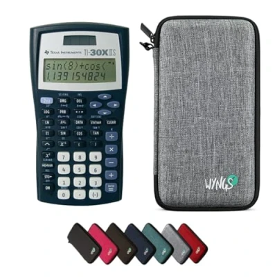 Abbildung von TI 30XIIS Taschenrechner inklusive Schutztasche von WYNGS in Hellgrau Basic Set