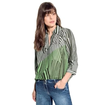 Abbildung von CECIL Damen B344680 Lange gestreifte Bluse, cool Khaki, M