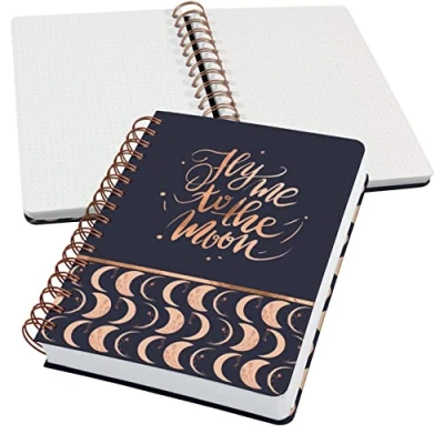 Abbildung von SIGEL JN625 Spiralblock Notizblock Bullet Journal Jolie, ca. A5, dot Lineatur, 240 Seiten, schwarz/beige, vegan, aus nachhaltigem Papier hergestellt