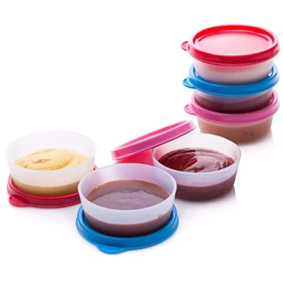Abbildung von SIGNORA WARE auslaufsichere Frischhaltedosen 40ml Luftdichte, mikrowellengeeignete kleine Aufbewahrungsbox mit Deckel Mini Camping Plastik Dosen Set für Soßen, Dips und Gewürze