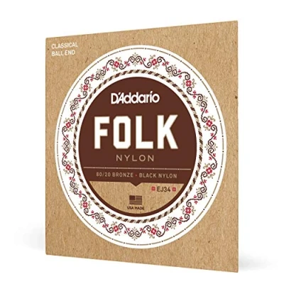 Abbildung von D&#039;Addario Gitarrensaiten Konzertgitarre Akustikgitarre Akustik Gitarre Saiten Classical Guitar Strings EJ34 Satz Folk Nylonsaiten mit Ball End für Konzert oder