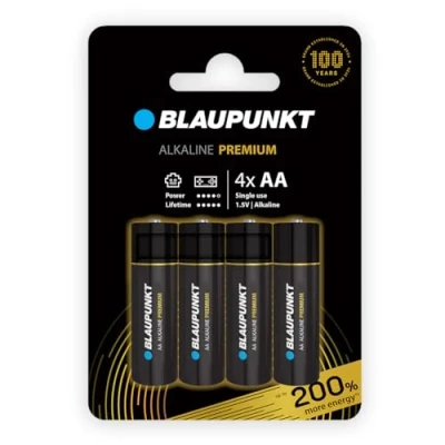 Abbildung von BLAUPUNKT Premium AA Alkalibatterien Packung mit 4, am besten für Gamecontroller und Spielsachen, LR6BPR/4CP