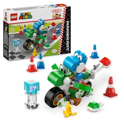 Abbildung von LEGO Super Mario: Mario Kart Yoshi Bike, Nintendo Abenteuer Set zum Sammeln, Geschenk für Kinder, Jungen, Mädchen und Gamer ab 7 Jahren, Sammlerstück mit Figur 72031
